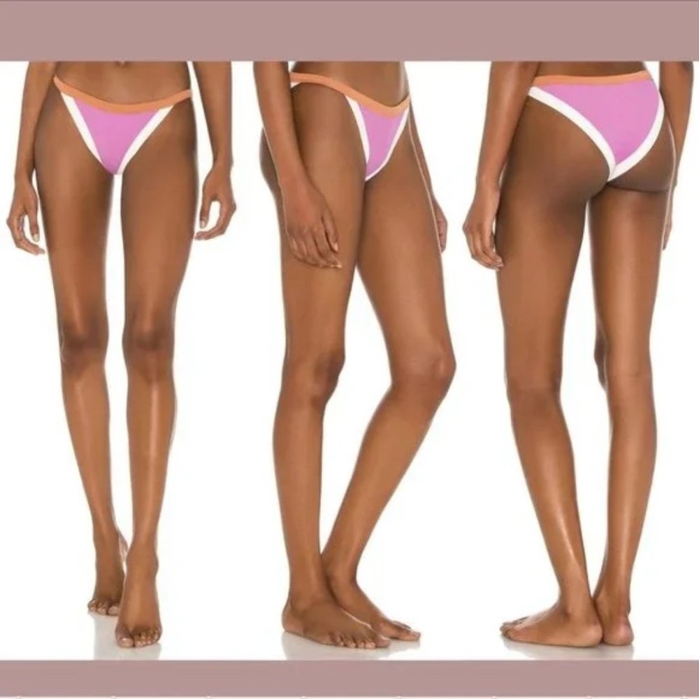 l*space Classic Swim Bottom Rosebud Cream Putty XL Ribbed Vacay NWT $79